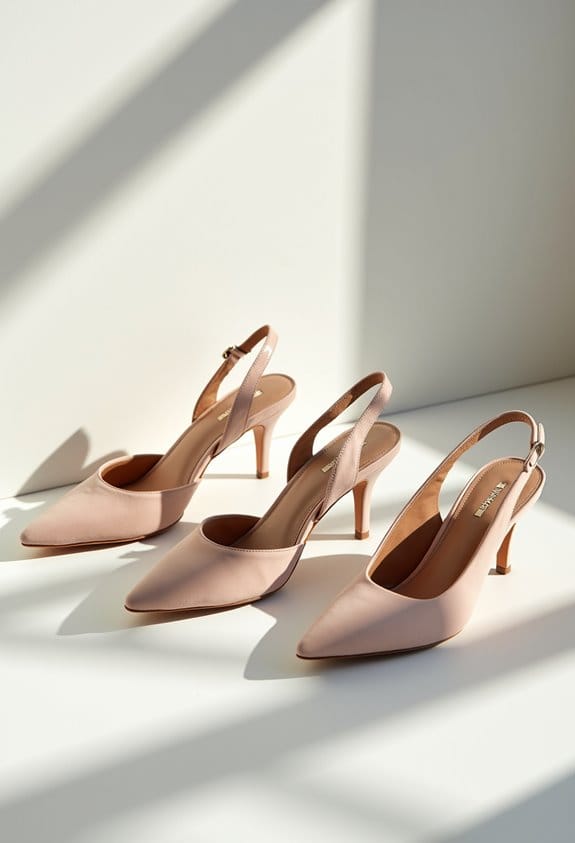 cushioned slingback kitten heels