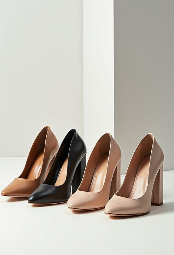 wide width leather heels